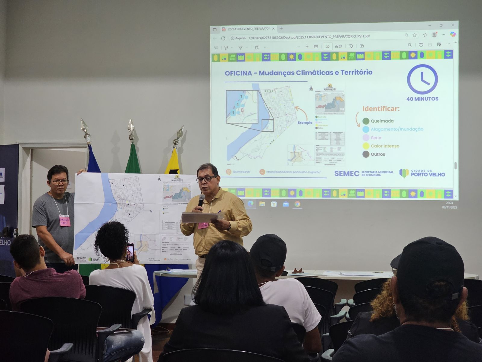 Moradores, técnicos e lideranças comunitárias contribuíram com ideias e propostas para fortalecer o planejamento urbano e a resiliência de Porto Velho