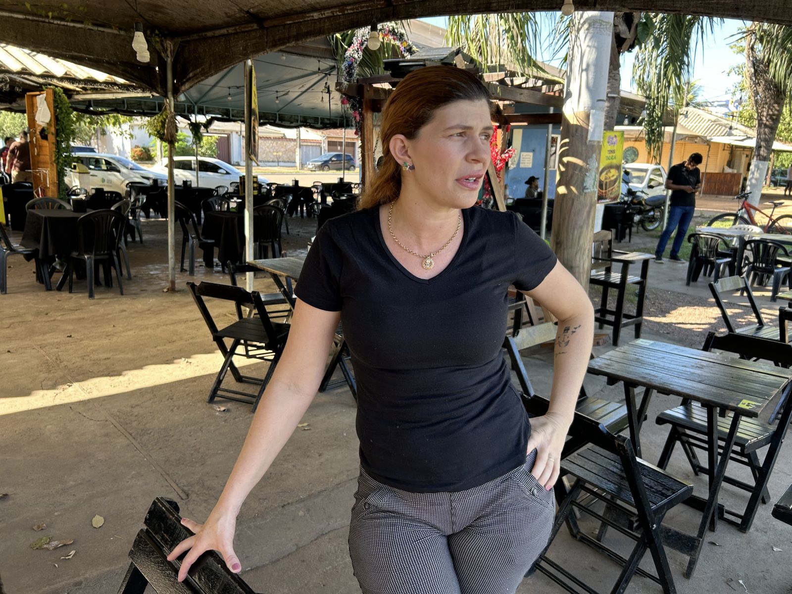 Agora, a situação de alagamento aqui no  Skate Park está completamente solucionada, disse a comerciante Janaína Silva